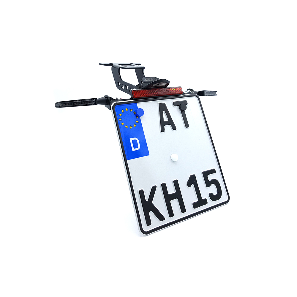alpha Technik license plate holder-flasher light, turn signal-kit SQ-LED (fronte + rear) for Yamaha MT-07 RM33 / RM34 from model year 2021