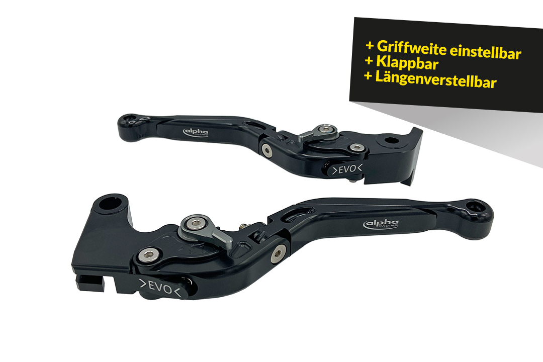 Lever set EVO black, for Kawasaki Z900/ Versys 650