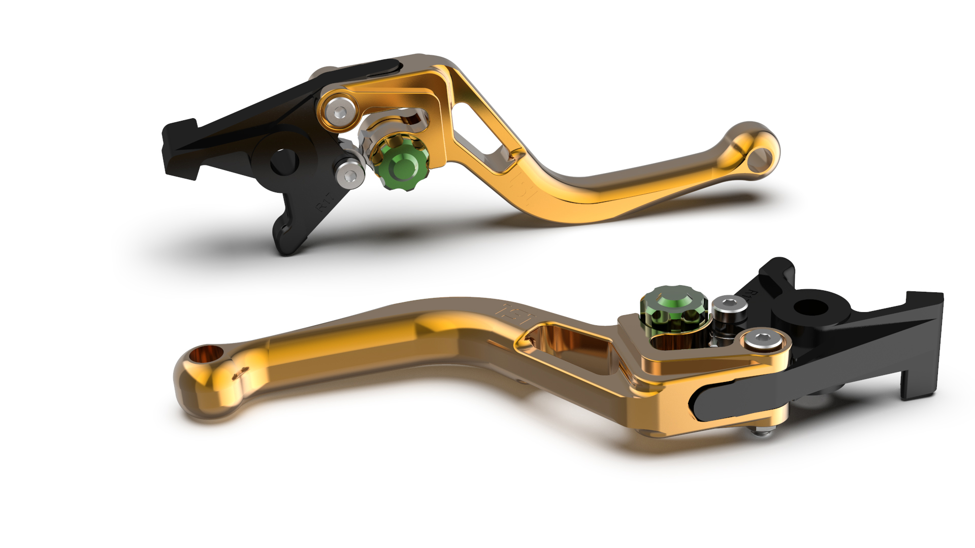 LSL clutch lever BOW L83R, short, gold/green