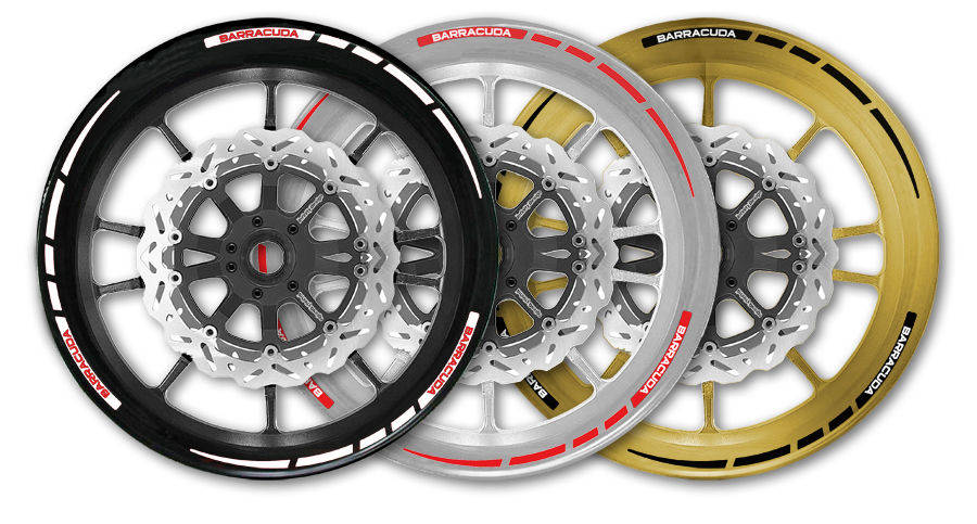Barracuda wheel rim stickers black 17-19 inches