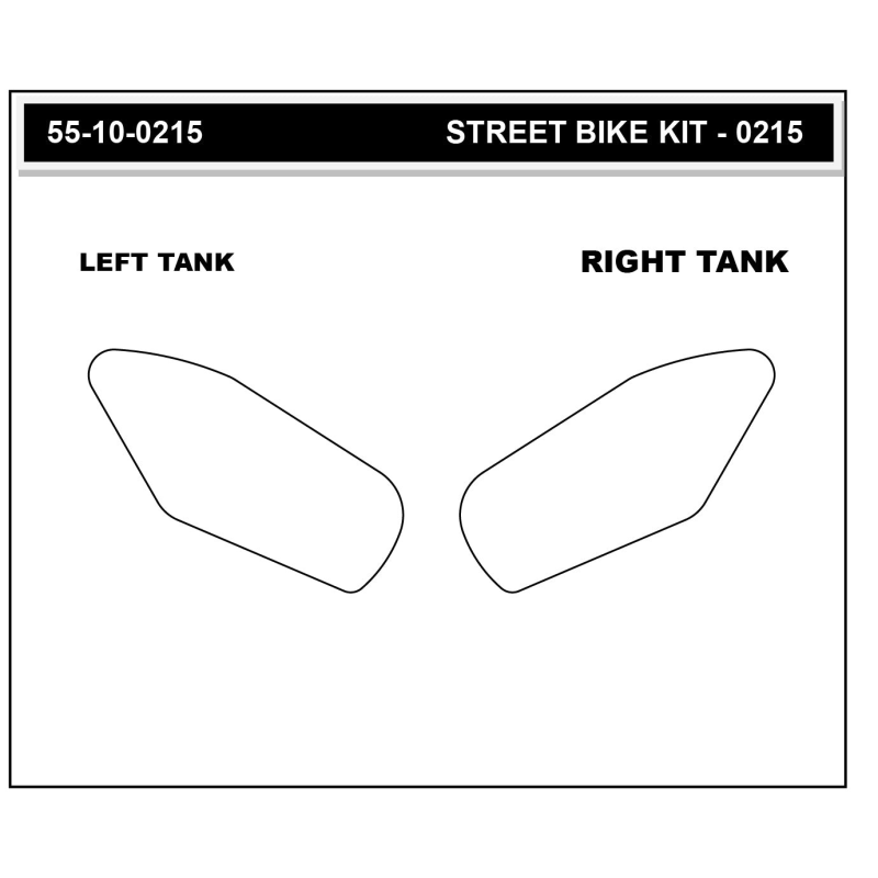 Stompgrip fuel tank Pad, black, Icon, Streetbike fuel tank Kit - fuel tank Sides, for Aprilia, RS 457 2024-2025