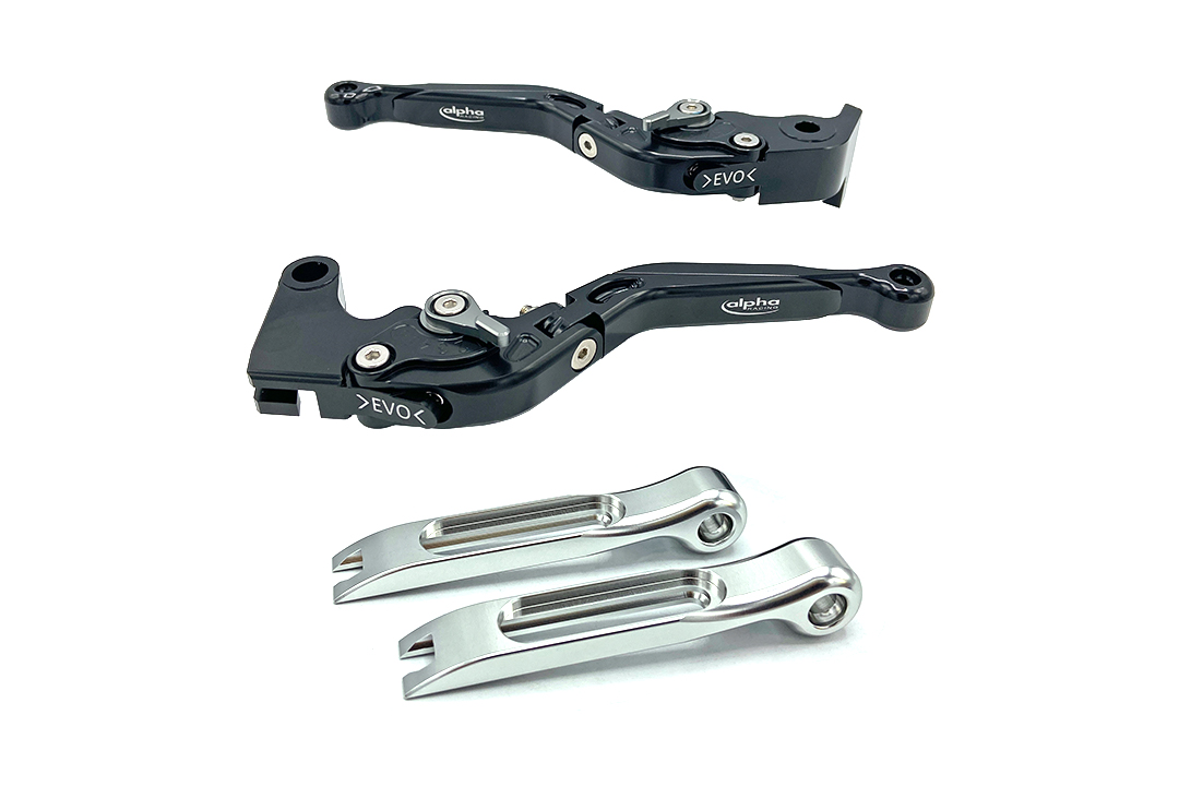 Colored front part for levers EVO by ALPHA RACING, aluminium silver