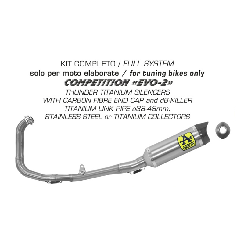 ARROW Thunder Competition Evo-2 Full Titanium System Full Exhaust for Yamaha YZF-R3 2015