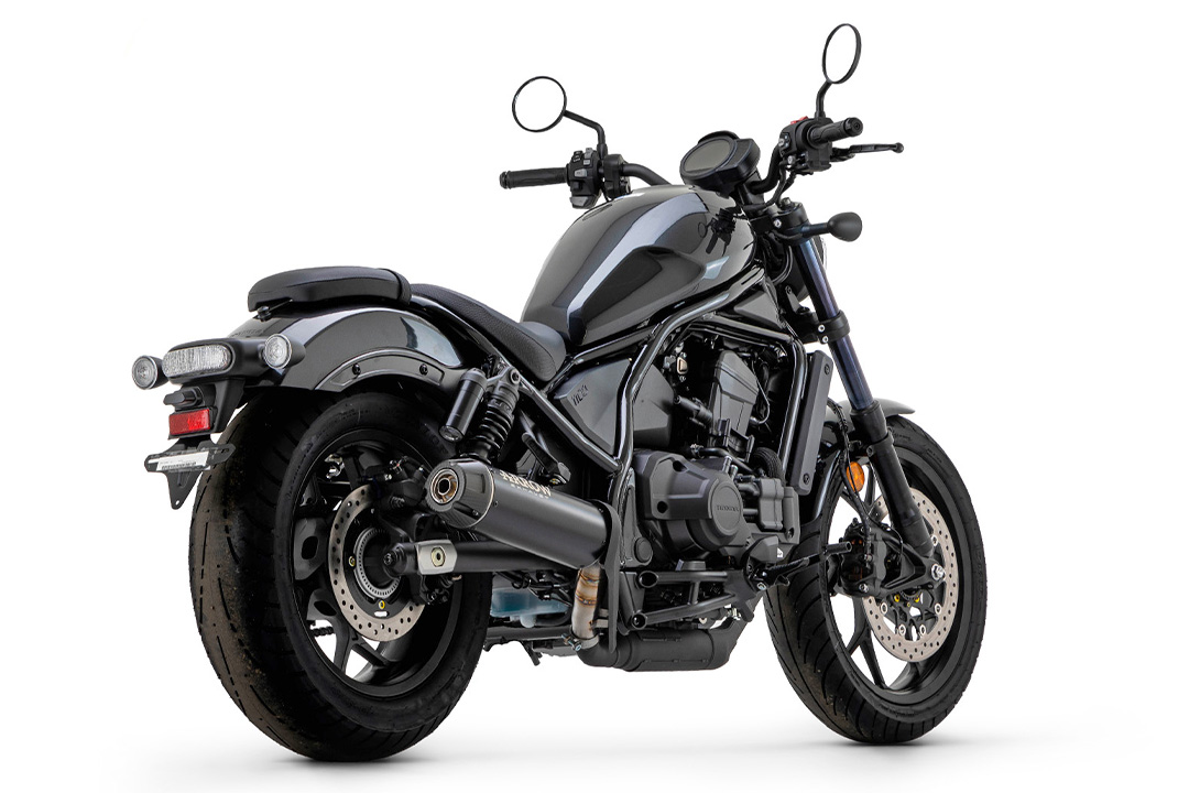 ARROW REBEL DARK Slip-On Exhaust with Carbon End Cap for Honda CMX 1100 Rebel Model Year 2021-