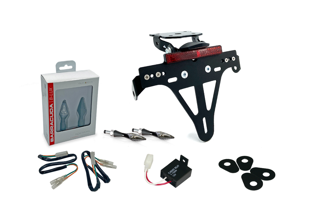 Number Plate Holder-flasher light, turn signal-Kit X-LED (fronte + rear) for Kawasaki Z800 from model year 2013
