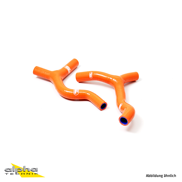 SAMCO SPORT Silicone Hose Kit Y-Piece - Race Design orange for KTM 85 SX Husqvarna TC85 Model Year 2013-2017
