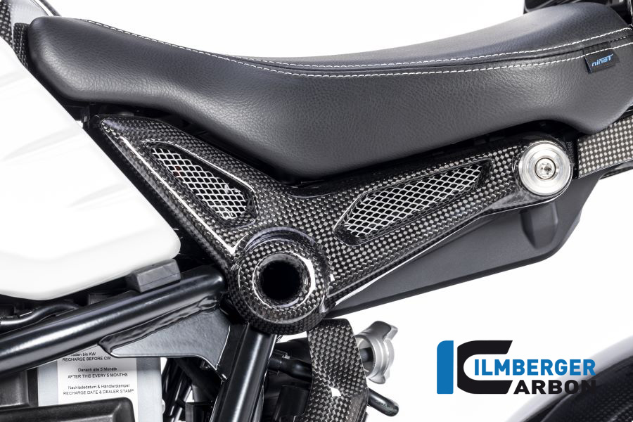 Ilmberger Carbon Cover for the frame tail left side L/S, glossy, BMW R nineT 2014-2017, R nineT Racer, Scrambler, Urban GS 2016-