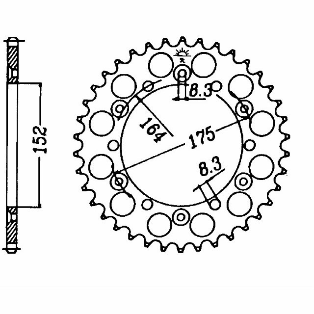 DID chain kit with 520VX3 chain, standard colour, for Barossa 250