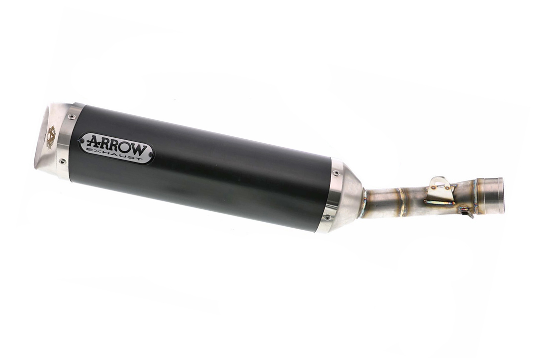 ARROW DARK THUNDER Exhaust for Yamaha MT125 2014-, Black Aluminium with Stainless Steel End Cap (Only with ARROW Manifold)