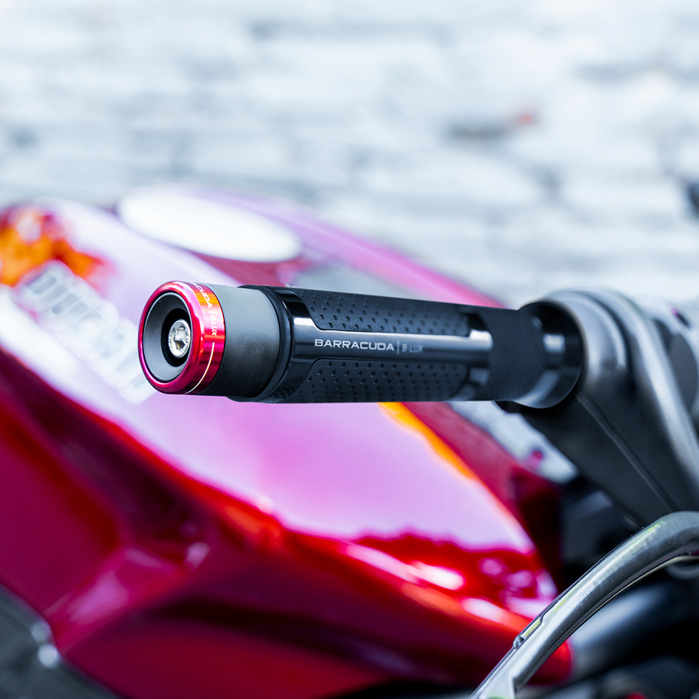 Barracuda handlebar end weights B-LUX universal black-red