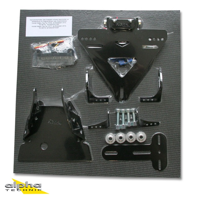 alpha Technik Licence Plate Holder Honda Integra; Type RC62,RC71; Model Year 2014-2016