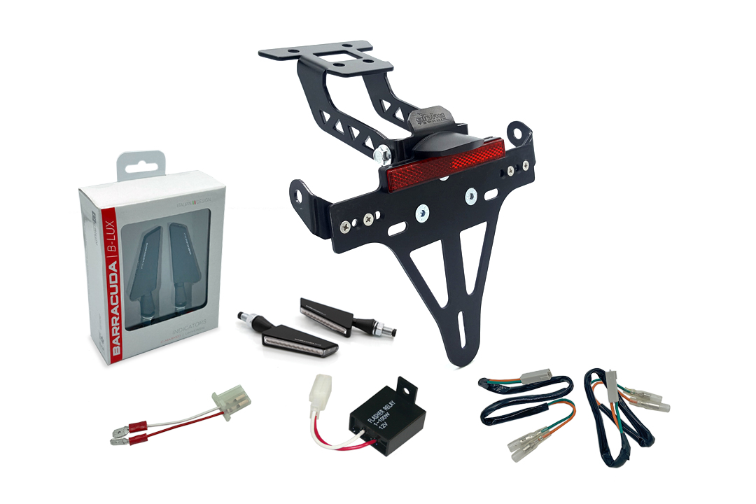 Number plate holder-flasher light, turn signal-Kit BSQN for Kawasaki Ninja 400 from 2018 / Z 400 from 2019 (Rear)