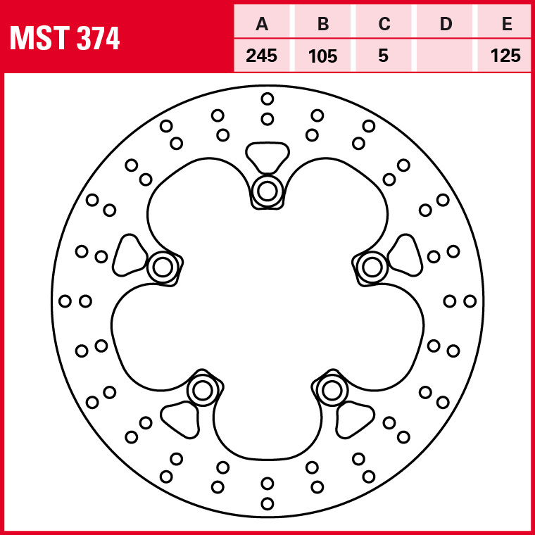 TRW brake disc Allround Rigid MST374