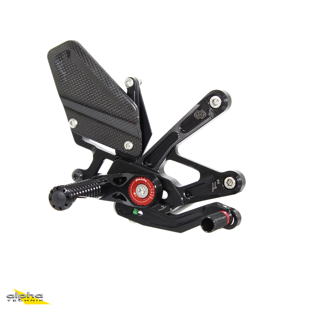 GILLES MUE2 footrestenanlage for Yamaha YZF-R1/R1M RN32 black