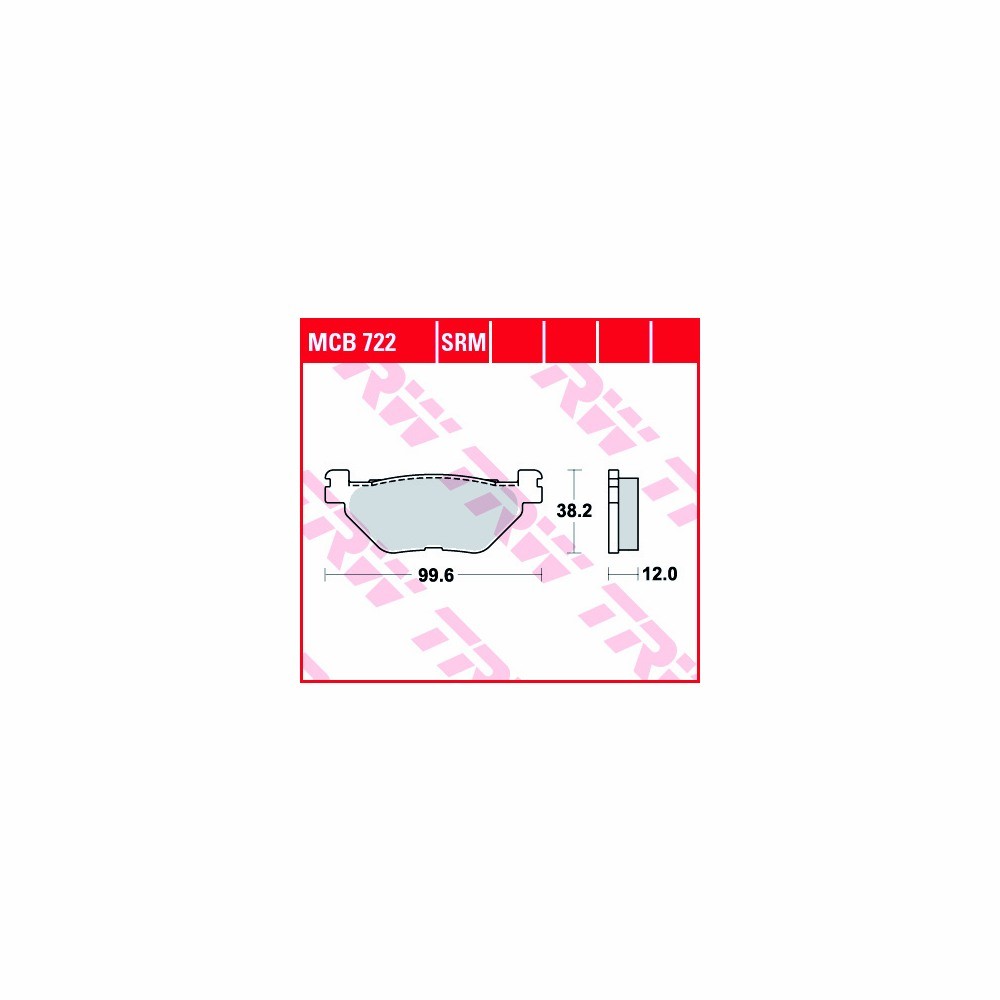 TRW Brake Pad Set Sinter Scooter MCB722SRM rear