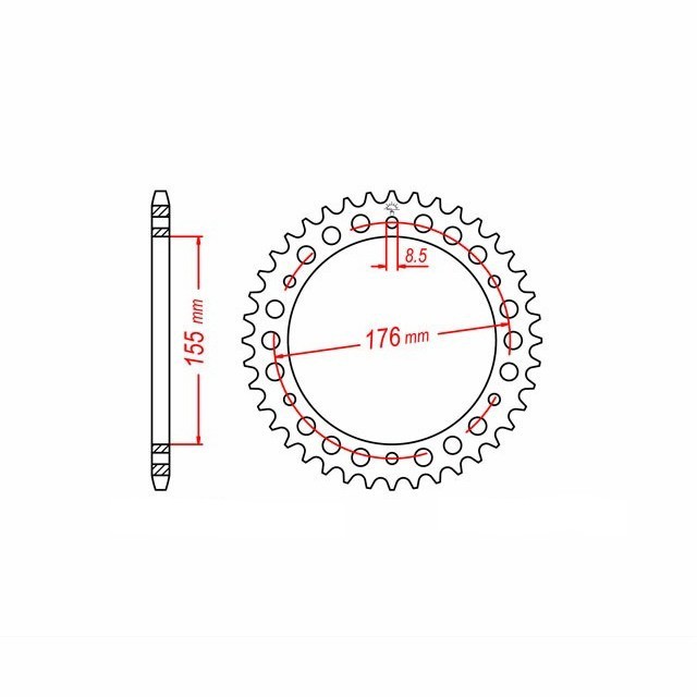 Aluminium rear sprocket, Triumph Z-42