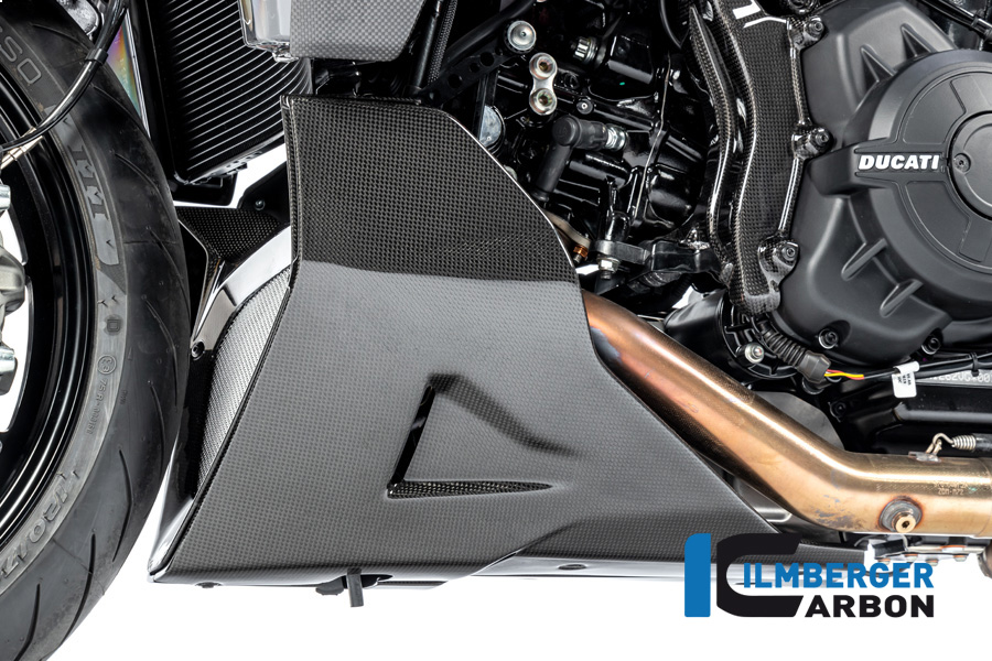 Ilmberger Carbon Belly Pan left side L/S, Glossy, Ducati Diavel 1260, 2019-