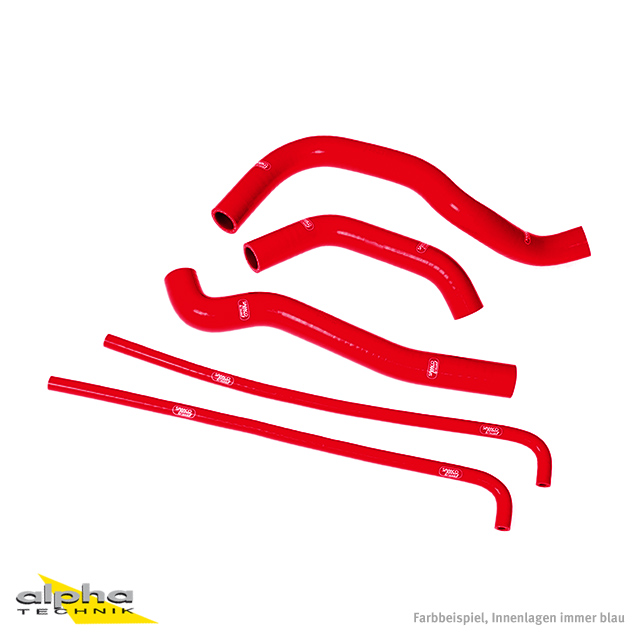 SAMCO SPORT Silicone Hose Kit `including` Overflow, Red for Kawasaki KLR650 Tengai Model Year 1987-2005