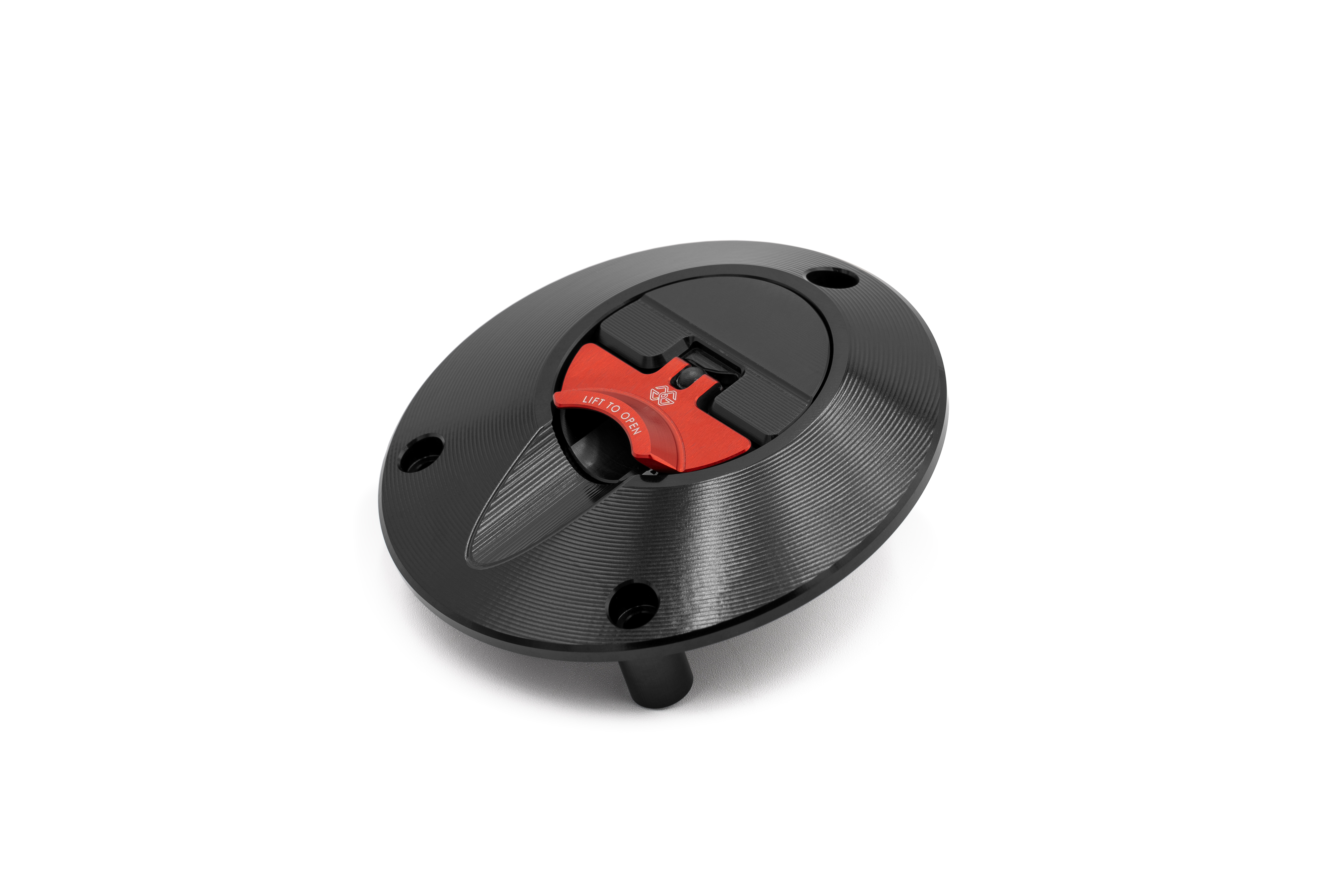 Gilles FCAP2 Qucik-Release Tankdeckel, schwarz/rot, für verschiedene Aprilia-Modelle 