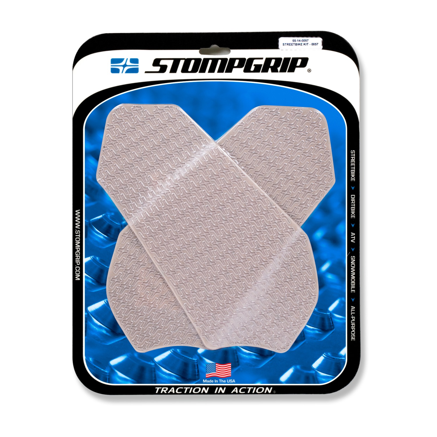 Stompgrip Traction Pads, clear, for Suzuki GSXR600, 750, 2011-2025