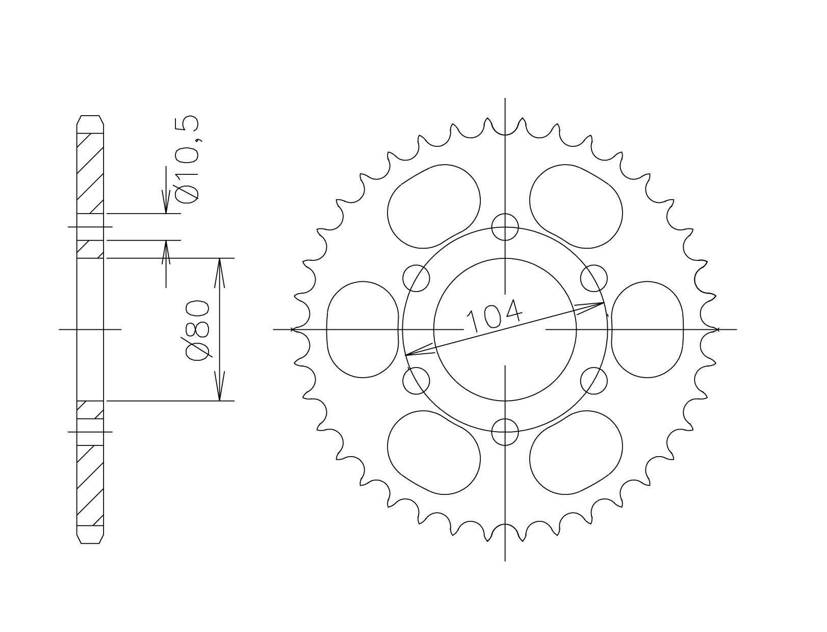 rear sprocket Aluminium, KAWASAKI Z-40