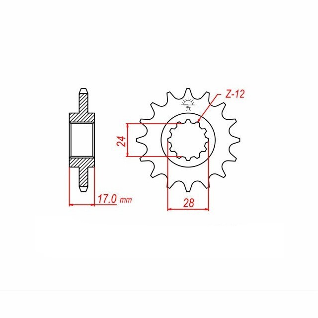 Sprocket, 14 teeth, 520 pitch