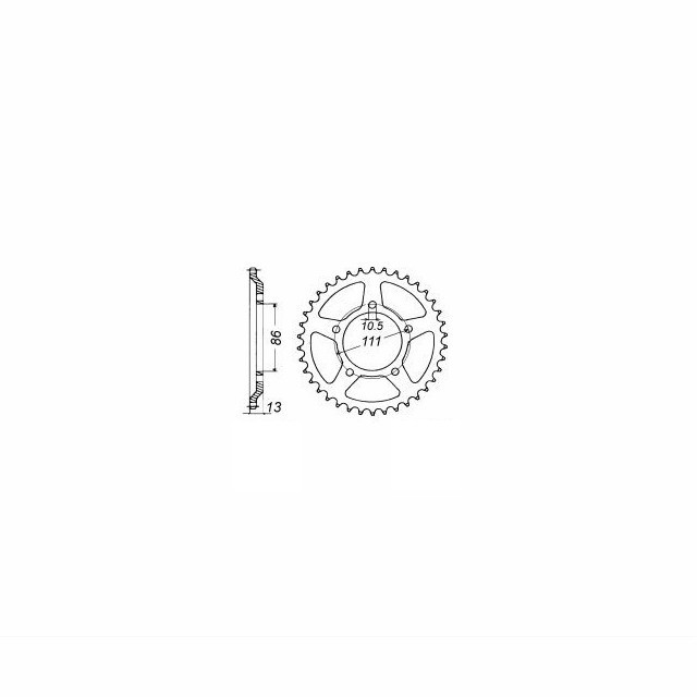 rear sprocket Steel, 43 Teeth, Pitch 520