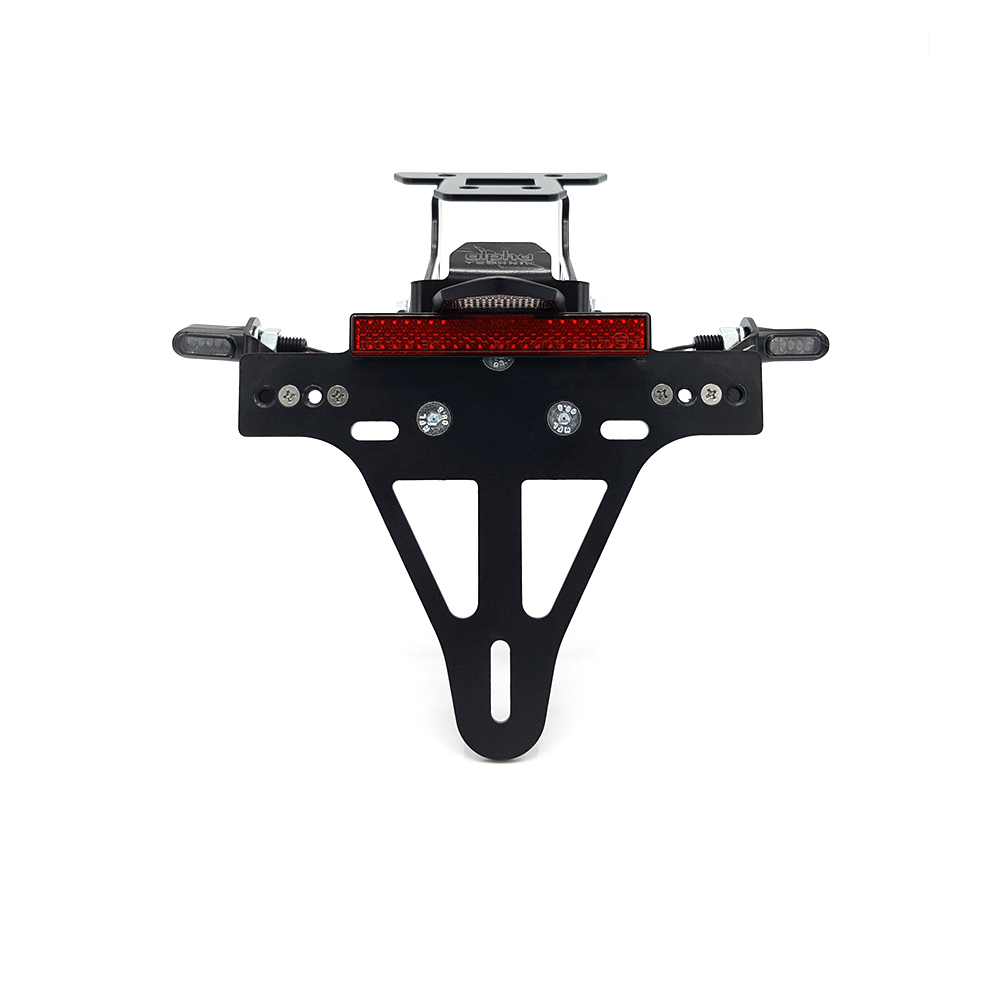 alpha Technik License Plate Holder-flasher light, turn signal-Kit M-LED (front + rear) for Kawasaki Versys 1000 from model year 2019