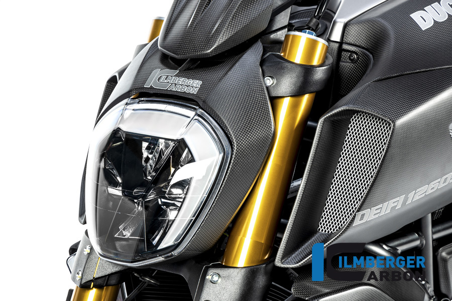 Ilmberger Carbon head light cover, matt, Ducati Diavel 1260, 2019-