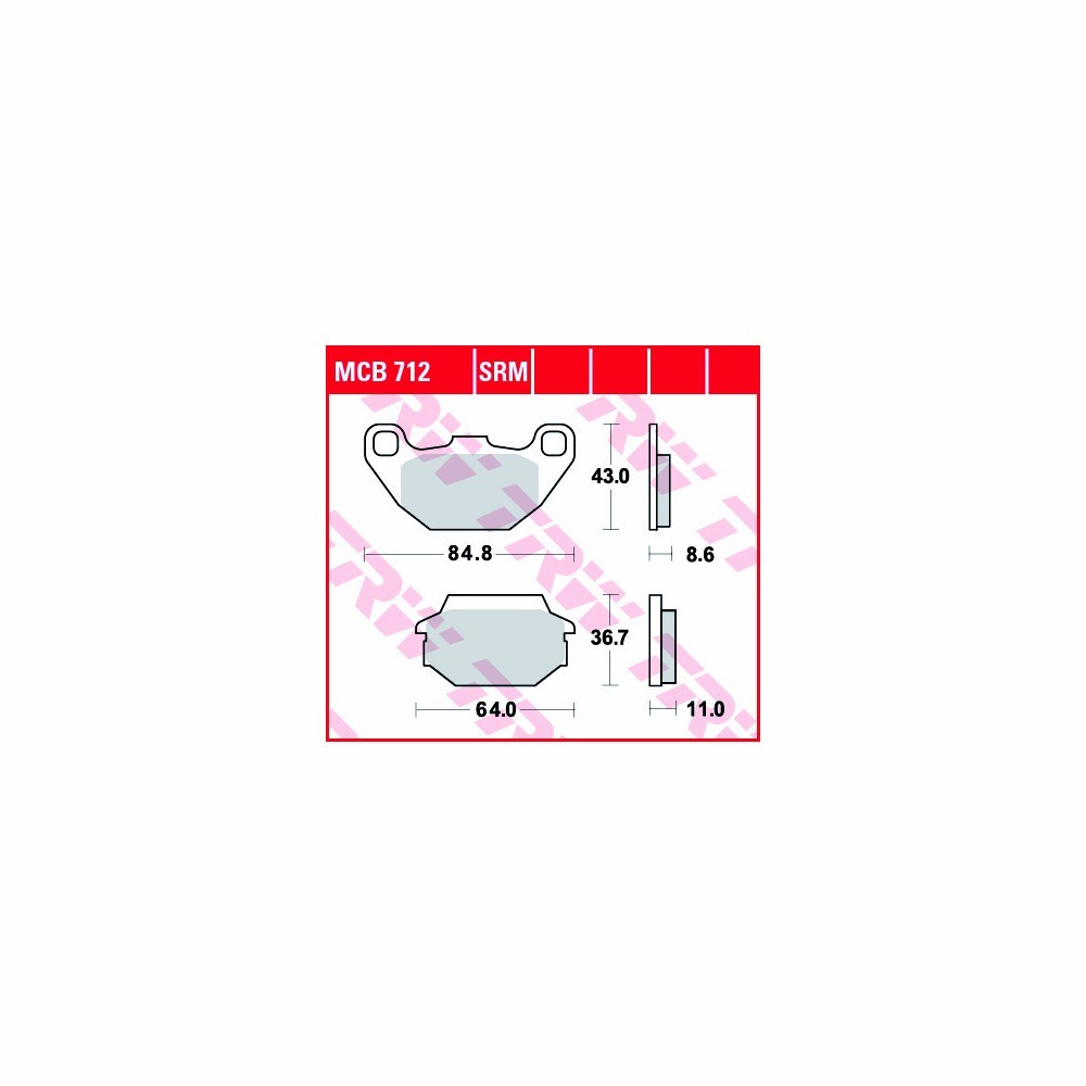 TRW brake pad set Sintered Scooter MCB712SRM