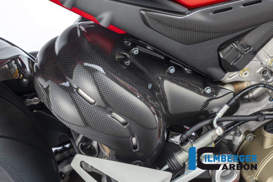 Ilmberger Carbon exhaust heat shield gloss (2-piece) Panigale V4/V4 S