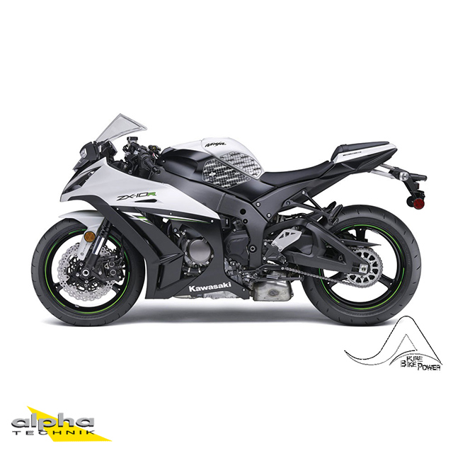 Stompgrip black, Volcano, for Kawasaki ZX10R Ninja 2011-2025, ZX10R SE 2019-2020, ZX10RR 2017-2025