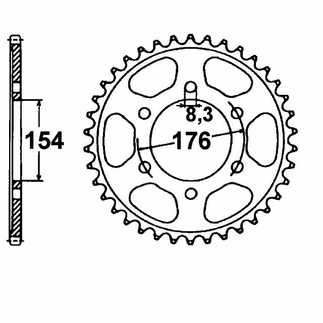 rear sprocket Aluminium, GRIMECA/FANTIC Z