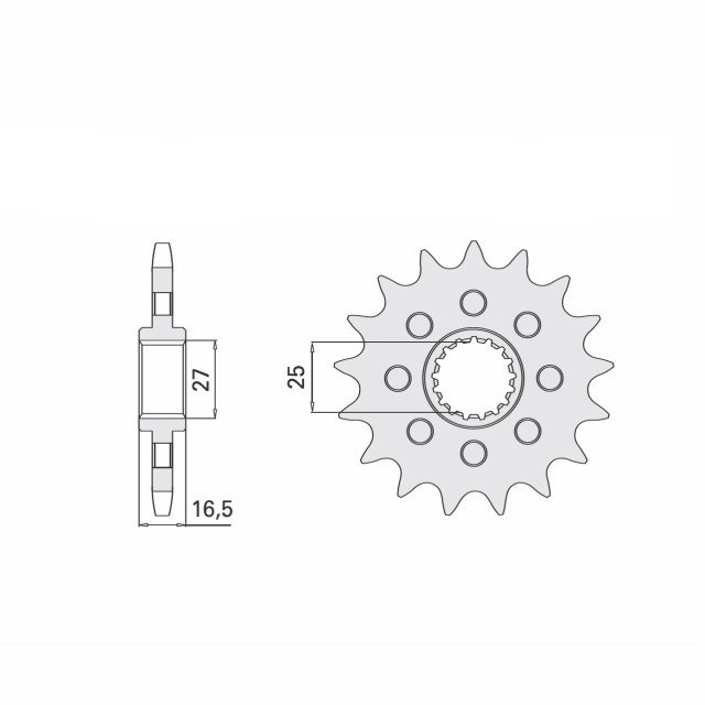 Rubber-damped sprocket, 16 teeth, 525 pitch