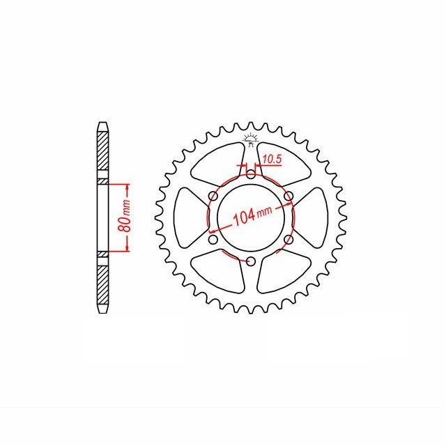 rear sprocket Steel, 41 Teeth, Pitch 630