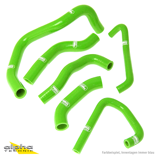 SAMCO SPORT Silicone Hose Kit green for Kawasaki ZX6R Model Year 2007-2008