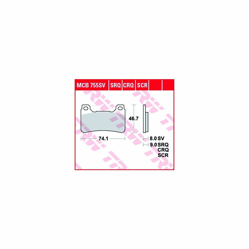 TRW brake pad set Hyper Carbon MCB755CRQ front