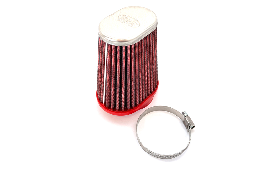 BMC Universal Conical Sports Air Filter, 50 mm Diameter, 120 mm Length, left side L/S, Chrome Cap