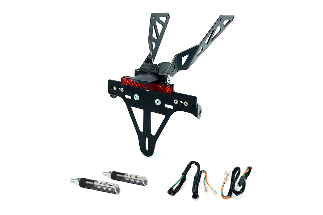License Plate Holder-flasher light, turn signal-Kit IDEA for HONDA CB650R/CBR650R CB650RA/CBR650RA from model year 2021 (Rear)