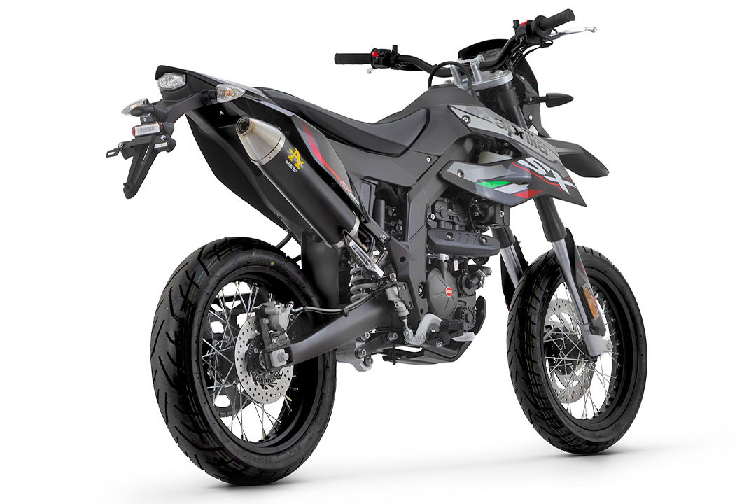 ARROW DARK THUNDER Black Aluminium Exhaust for Aprilia RX125 / SX125 Model Year 2021-2023