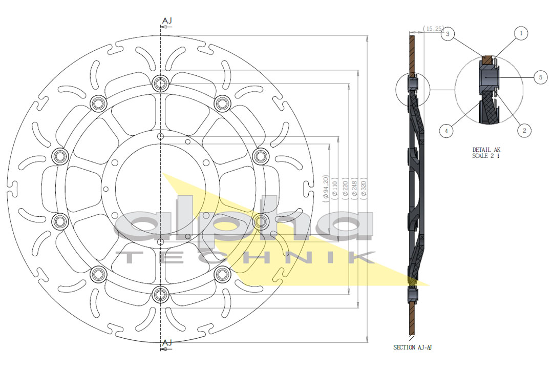 alpha Technik floating brake disc ABD33