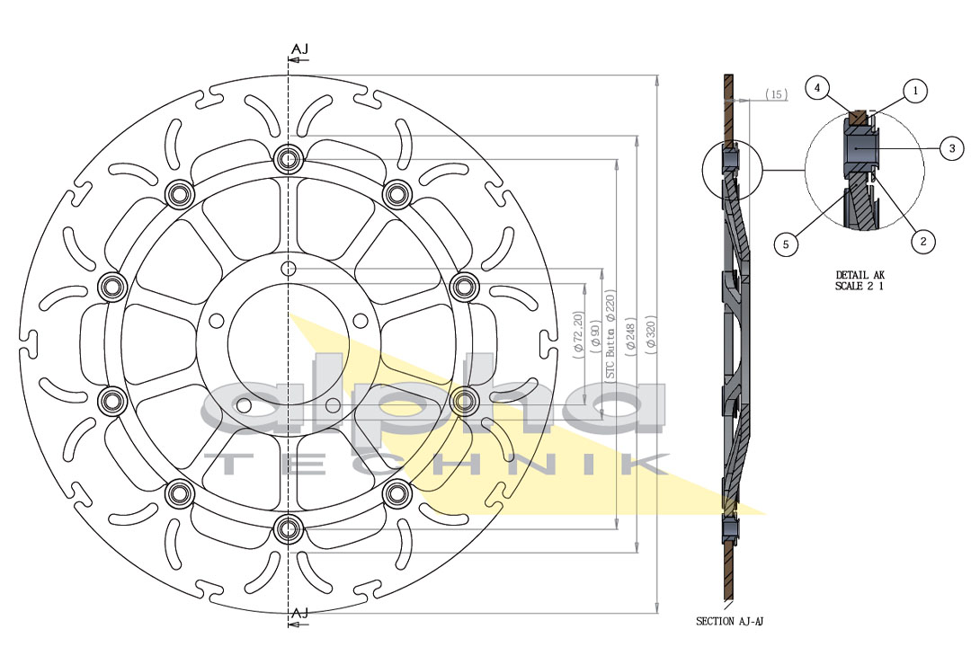 alpha Technik floating brake disc ABD33