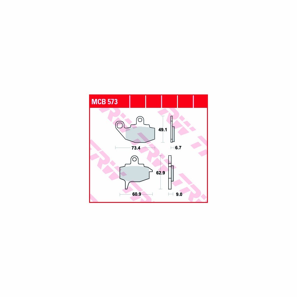 TRW brake padsatz All-round MCB573 fronte