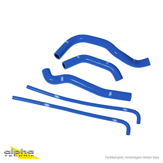 SAMCO SPORT Silicone Hose Kit with including Overflow, Blue, for Kawasaki KLR650 Tengai Model Year 1987-2005