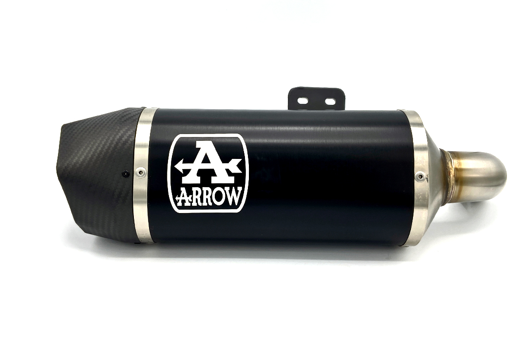 ARROW DARK INDY RACE Exhaust with Carbon End Cap for BMW F900R and F900XR from Model Year 2020, Black Aluminium