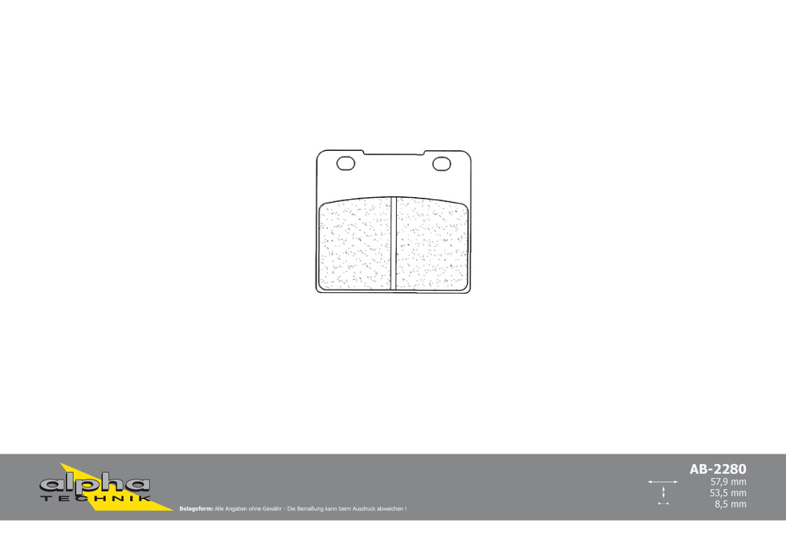 alpha Technik brake pad for street with ABE