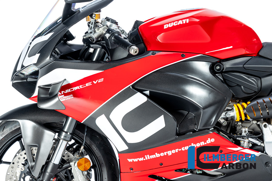 Ilmberger Carbon Fairing Side Panel prepared for Winglet left side L/S, matte, Ducati Panigale V2 2020-