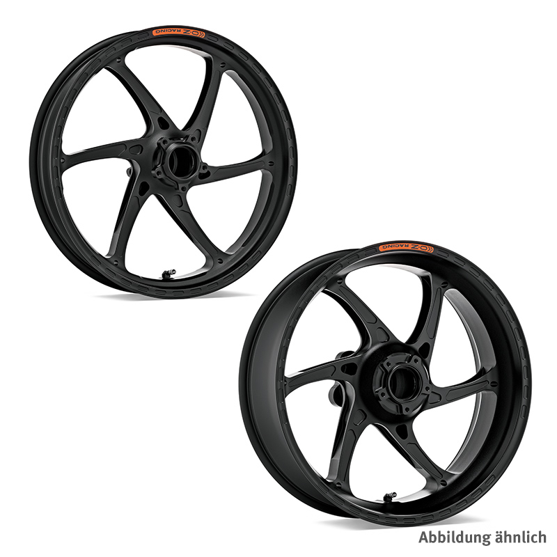OZ Gass RS-A Aluminium Forged Wheel Set in matt black for Ducati Monster S4R(s), 2003-2006 and Monster 800/1000 S2R, 2005-2008 and 748/916/996/998, all model years