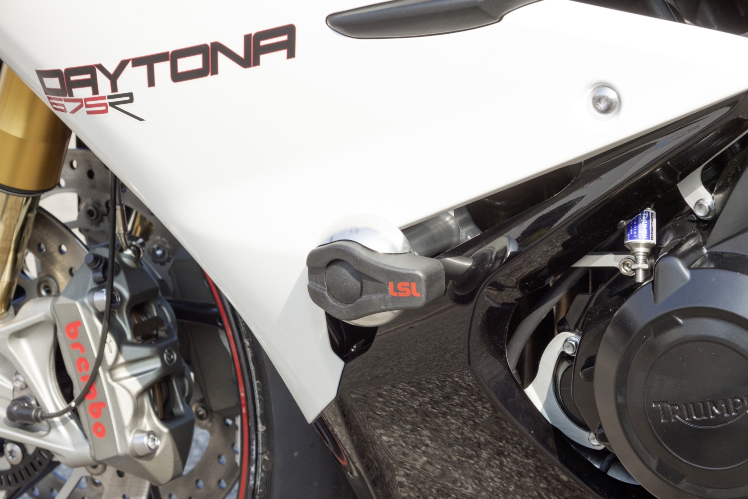 LSL Crash Pad Mounting Kit for Triumph Daytona 675R, 2013-, silver