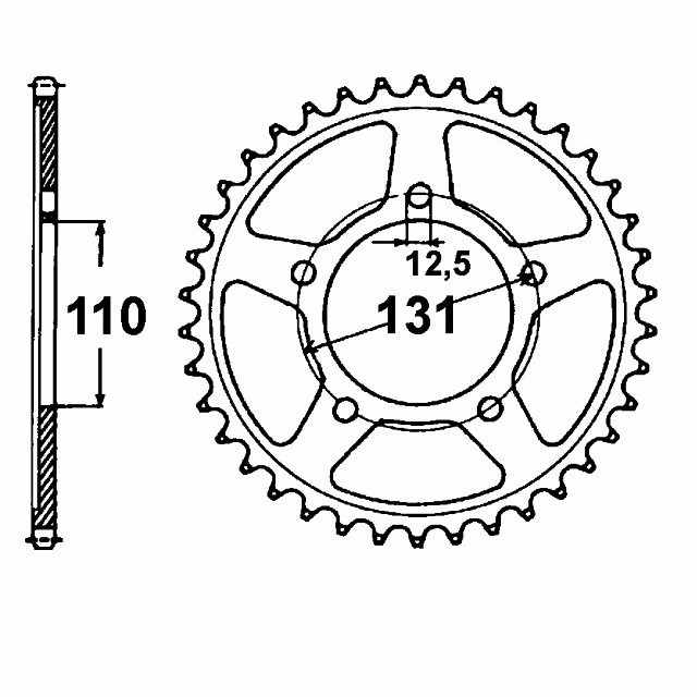 DID Chain Kit with 525VX3 Chain, standard colour, for BMW S1000R, model year 2014- / S1000RR, model year 2012- / S1000RR ABS, model year 2015-